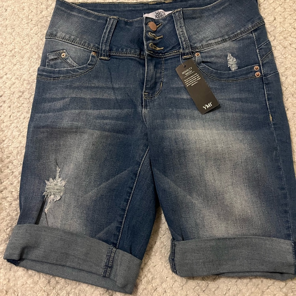 YMI WannaBettaButt Mid Rise Bermuda Shorts